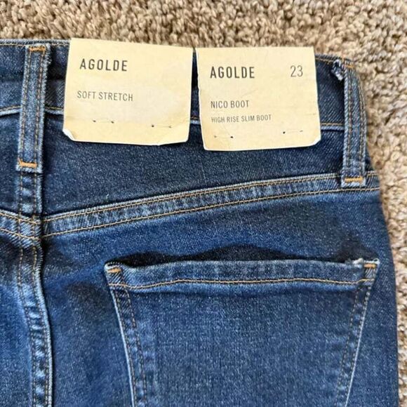 NWT Agolde Nico Boot High Rise Slim Boot Jeans Size 23 Soft Stretch‎ - Picture 3 of 9